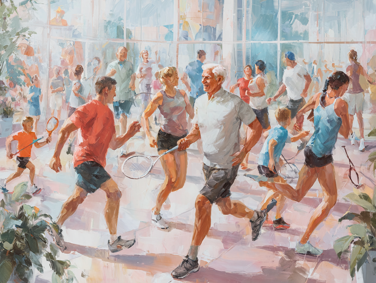 Група людей різного віку займається фітнесом